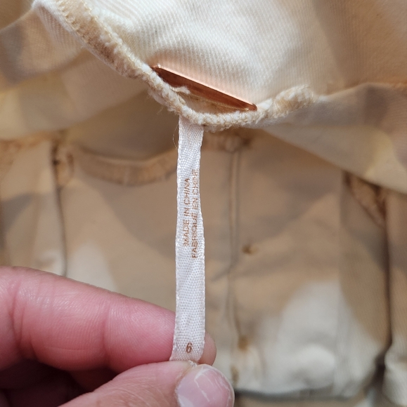 Free People Pleated Carrot Cropped Pants Ecru Size 6 - Picture 6 of 9